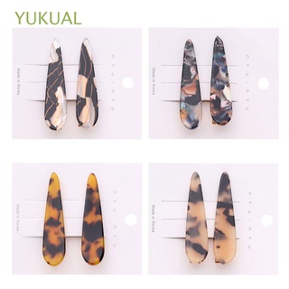 yukual 4 pares de horquillas de moda accesorios para el cabello diadema acetato clip de pelo mujeres headwear elegante leopardo impresión geométrica pasadores