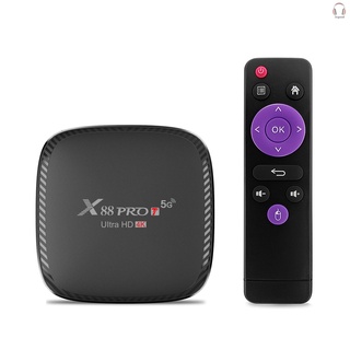 [In Stock] X88 PRO T Android 10.0 Smart TV Box UHD 4K Media Player Allwinner H313 Quad-core H.265 VP9 2.4G/5G Dual-band WiFi 100M LA