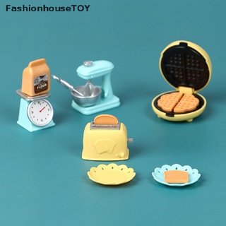 fashionhousetoy 1/12 casa de muñecas miniatura juego de cocina máquina de pan licuadora escalas electrónicas venta caliente