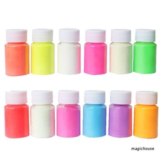 magichouse kit de pigmentos de resina luminosa de 12 colores brillan en la oscuridad polvo pigmento colorante colorante resina fluorescente joyería herramientas