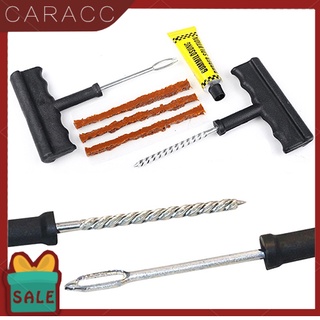 Caracc 6 piezas/juego de herramientas de reparación de seguridad para pinchazos de neumáticos sin tubo para coche/bicicleta