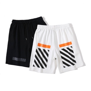 OW OFF WHITE Shorts new ready stock High quality simple print stripe fashion casual shorts hot Sell For Women/Men