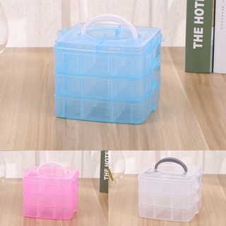 Whoopstore~caja de almacenamiento 15*15* cm transparente contenedor desmontable organizador caso de plástico