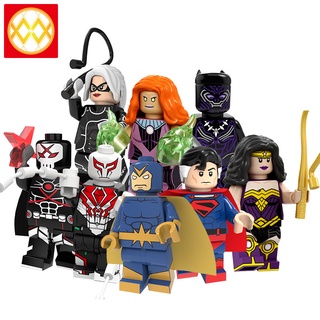 lego minifigures super heroes pantera negra gato spiderman bloques de construcción juguetes para niños pg8217