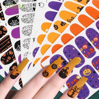 COBIJA Beauty Luminous Nail Art Happy Halloween Nail Stickers Women Nail Tips DIY Pumpkin Self-Adhesive Full Cover Nail Polish Decals