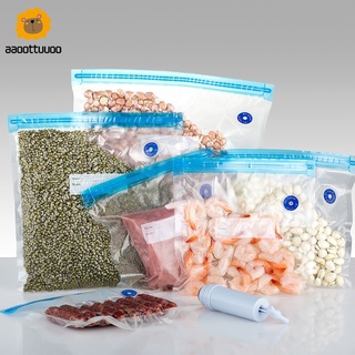 Puede reutilizar alimentos bolsa de vacío de cocina de almacenamiento de aire al vacío comprimido bolsa organizador con almacenamiento sellado transparente