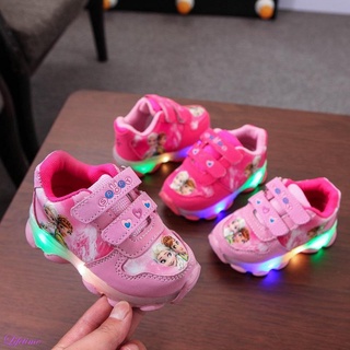 Baby Boys Breathable Anti-Slip LED Design Sneakers Girls Soft Soled Walking Shoes First Walkers
