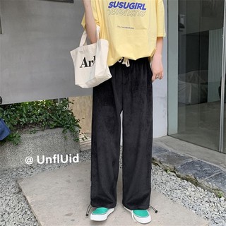 Trendy shop high street style casual pants men&#39;s summer and autumn loose straight pants ins tide brand Korean wild sports trousers