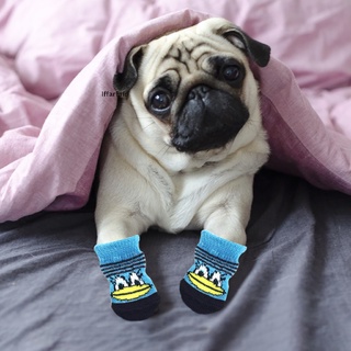 [iffarfair] calcetines antideslizantes para perros, lindos y encantadores calcetines de algodón transpirables con goma. (8)