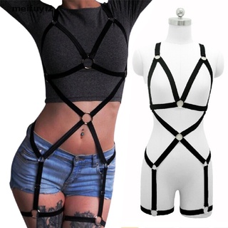 [meifuyi2] negro todo el cuerpo nuevo mujeres arnés de cuerpo sujetador jaula top lencería ajustable tamaño 768o