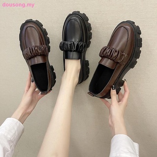 Estilo británico negro pequeño zapatos de cuero de las mujeres s otoño 2021 señoras nuevo salvaje plataforma mocasines retro único zapatos