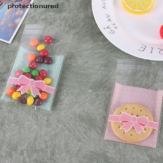 prmx nuevo 100 unids/lote 8*10cm bowknot galletas embalaje de encaje caramelo autoadhesivo bolsas de plástico rojo