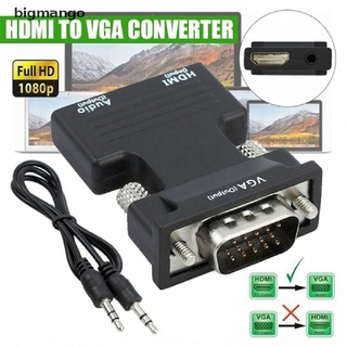 [bigmango] Convertidor HDMI hembra a VGA macho/adaptador de Audio compatible con salida de señal 1080P caliente