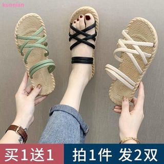 Nuevo estilo sandalias y zapatillas de las mujeres de verano desgaste todo-partido estilo romano de suela gruesa playa de la moda de las mujeres zapatillas s