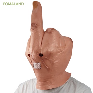 fomaland mejor regalo de halloween protección fiesta cosplay divertido dedo medio cabeza completa disfraz de látex novedad aterrador