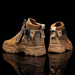 Otoño Martin Botas De Los Hombres De La Marea Zapatos De Trabajo Alto Versión Brazos Tendencia Salvaje Más De Terciopelo Caliente Algodón (1)