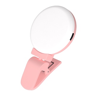 Clip-on teléfono Selfie anillo de luz de relleno con 20 LED 3 modos de iluminación USB recargable luz para iPhone Samsung Huawei Smartphones