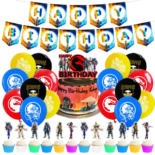 COD Mortal Kombat Theme Party Decoration Set Happy Birthday Party Needs Banner Cake Topper Balloon gift gift popular