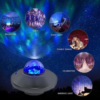 【Ready stock】Colourful USB LED Galaxy Projector Starry Night Light Laser Projection Star Lamp Colorful Starry Projector Light Sky Galaxy Bluetooth USB Voice Control Music Player LED Night Light Romantic Projection Lamp