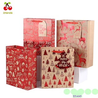 ZPANDA 1/10PCS Cajas de regalos Caja de regalo de papel Kraft Favores de la boda Paquete de pastel Bolsas de regalo de Navidad Decoración navideña Regalo de los niños Suministros para la fiesta Etiqueta Bolsa para envolver caramelos Navidad Alce