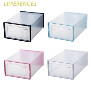LIME Plastic Shoe Storage Box Double Side Open Shoe Organizer Space Saving Stackable Shoe Container Bin Display