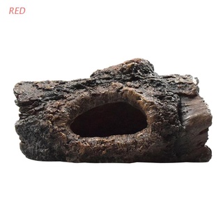 acuario rojo cueva de resina hueco árbol tronco tanque de peces adorno de madera de peces escondite agujeros para peces betta cíclidos tortuga reptil
