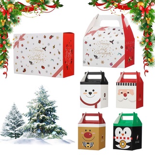 GRACE1 Embalaje de regalos Favorece el caramelo de galleta dulce Caja de galletas Papá Noel Cajas de regalo de Navidad Regalo para amigo Muñeco de nieve impreso Ciervo Decoración de fiesta Feliz Navidad