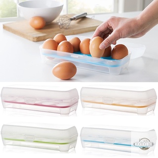 Huevos congelador caja nuevo Multicolor caja de almacenamiento higiénica huevo 10PCS huevos titular nevera bandeja caliente de plástico (4)