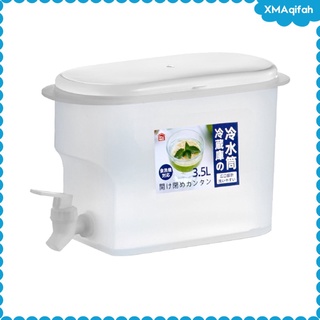 [xmaqifah] refrigerador 1 galón de agua jarra de jugo de limón hervidor de agua contenedor de bebidas de leche de frutas dispensador de té libre de fugas de calor transparente