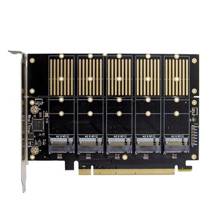 [AMLESO] Adaptador PCIE a M.2 NVMe de 5 Puertos Tarjeta Adaptadora SSD PCIe NVMe SSD 2280 JMB585