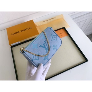 [Con Caja] 100 % Original Auténtico Louis Vuitton LV Bolsa De Cadena M80501 Mini Mahjong La Llave De Cuero Impreso Embrague (1)