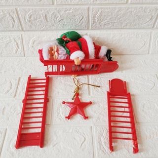 (ColorfulMall) Escalera eléctrica Santa Claus juguetes navidad adornos decoración de escritorio