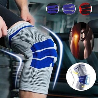 Sports High Compression Silicone Padded Knee Support Sleeve Nylon&Silicon Brace (1)