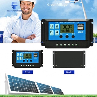 Joytownonline888 12V/24V HD LCD Auto trabajo Solar controlador de carga PWM Dual USB salida Solar Panel cargador