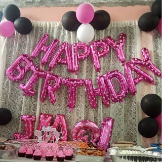 Blue Pink Happy Birthday Balloons 13pcs/set 16inch Aluminum foil Balloon Letter Set Kids Adult Birthday Party Decor Banner