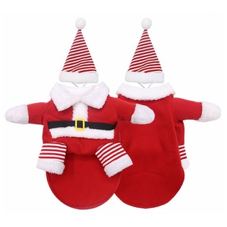 *LHE Christmas Dog Clothes Pet Costume Funny Santa Claus Costume Winter Warm For Dog Costume New Year Outfit