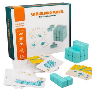 wit 3d modelo arquitectónico bloques de construcción variedad geométrica madera natural cubo cuadrado niños niño temprano educativo juego de mesa rompecabezas juguetes regalos