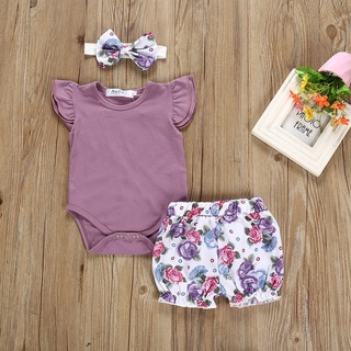 Conjunto De Pantalones Cortos Con Estampado De Flores Para Bebés/Niñas/Ropa Para Recién Nacidos