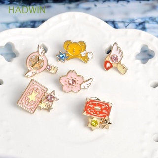 HADWIN Creativity Jacket Pin Bag Accessories Anime Badge Card Captor Brooch Gift Sakura Clow Card Wings Animation Jewelry Clothes Decoration High Quality Backpacks Decoration Star Stick Bird