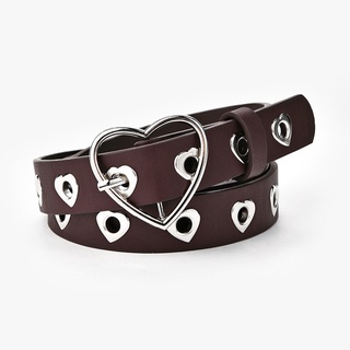 lindo corazón de metal clip hebilla cinturón moda elegante simple cuero sintético cinturones para las mujeres jeans señoras harajuku accesorios
