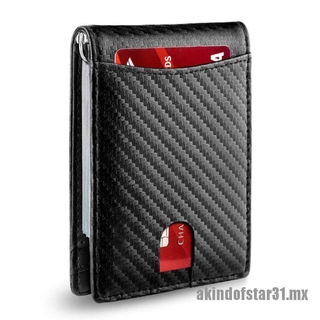 【akin】 Minimalist Slim Wallet for Men with Money Clip RFID Blocking Front Pocket Genuine Leather