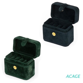 acage exquisito mini anillo caja pendientes adorno organizador de almacenamiento de viaje portátil joyería contenedor