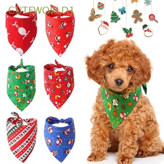 CUTEWORLD1 Lindo Pañuelos para mascotas Cachorros Estilo navideño Bufanda de perro Pañuelo Suministros de mascotas Bufanda triangular Perro Collares para mascotas Papá Noel Bufanda de cuello de gato
