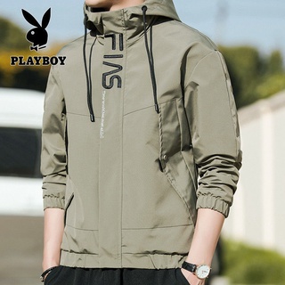 Playboy otoño nuevo abrigo chaqueta con capucha de los hombres de estilo occidental de ocio de moda Casual Simple de los hombres abrigo (2)