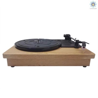 Nuevo reproductor de discos de estilo Vintage para discos de vinilo de 33/45/78 RPM de 3 velocidades con Base de madera portátil LP reproductor de vinilo RCA auriculares Jack (7)
