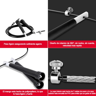 Cuerda Para Saltar Cuerda Tipo Crossfit Ajustable Cable 3m (4)