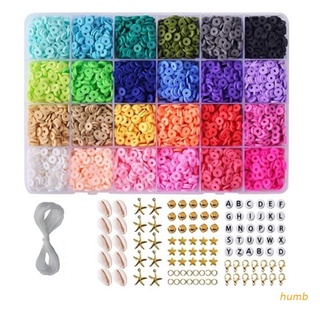humb 24 colores 5400pcs perlas sueltas de arcilla polimérica accesorios de ropa para bricolaje artesanal joyería collar