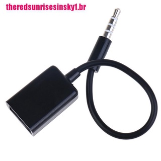 [t1br] Conector de Audio auxiliar macho de 3.5 mm a USB 2.0 hembra convertidor Cable de coche MP3 (1)