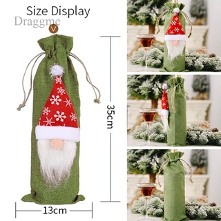 Botella de vino de navidad muñeco de nieve decoración de botella de Santa Claus cubierta ropa |Decoración de la cocina (agradable)