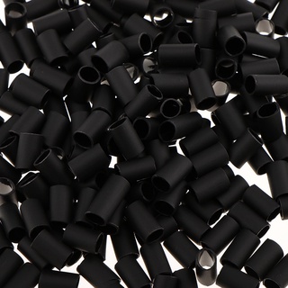 [[2]] 200pcs 6 mm pegamento forrado tubos termorretráctiles micro anillos eslabones cuentas para extensiones de pelo negro